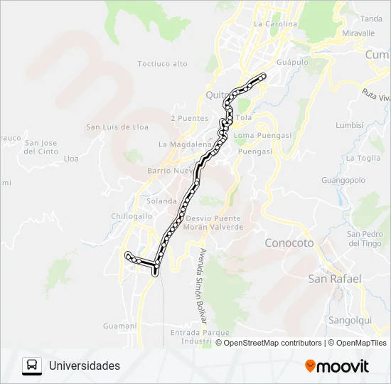 SUR ORIENTAL ECOVÍA Bus Line Map