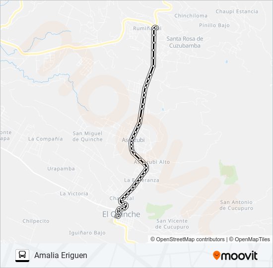 Mapa de EL QUINCHE-CUSUBAMBA de autobús