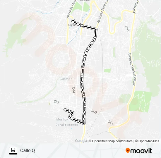 T. QUITUMBE - GUAMANÍ Bus Line Map