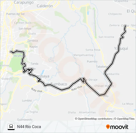 EL QUIN-CHECA-RIO COCA Bus Line Map