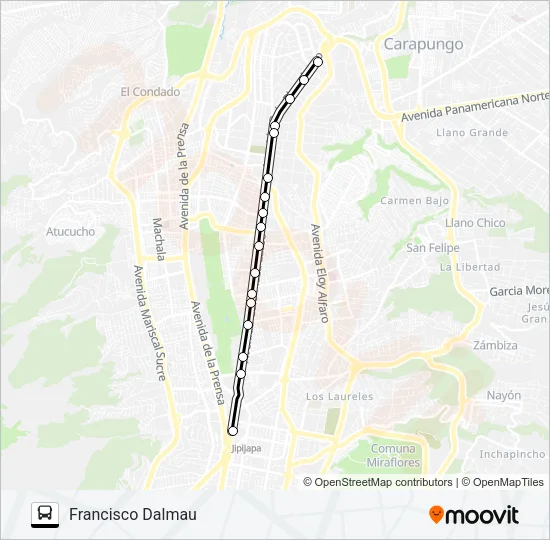 T. CARCELÉN - T. NORTE Bus Line Map