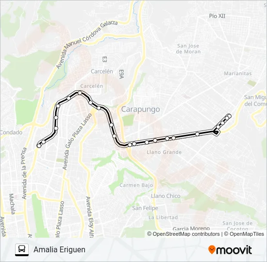 T. LA OFELIA - CALDERÓN Bus Line Map
