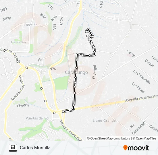 T. LA OFELIA - CARAPUNGO Bus Line Map