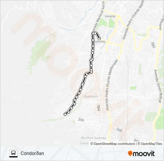 T. QUITUMBE - SANTOSPAMBA Bus Line Map