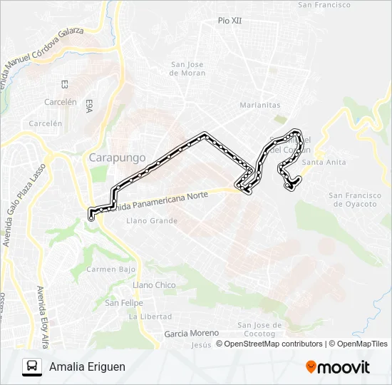 OYACOTO - MERCADO CARAPUNGO Bus Line Map