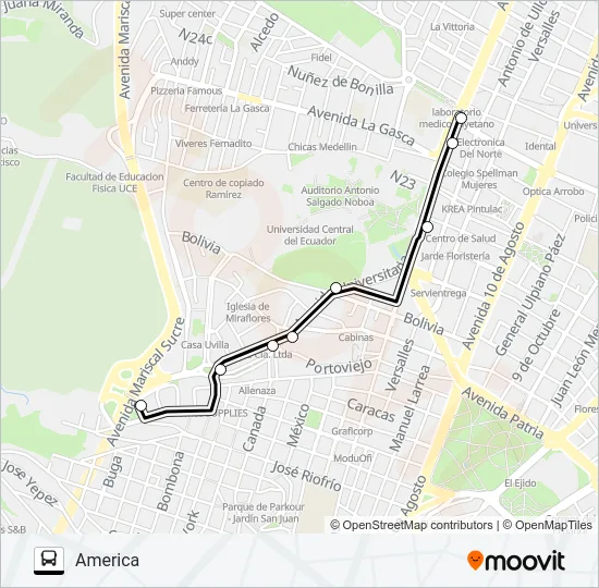 SEMINARIO MAYOR - EL PLACER Bus Line Map