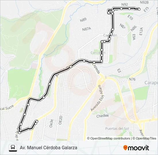 T. LA OFELIA - CARCELÉN BAJO Bus Line Map