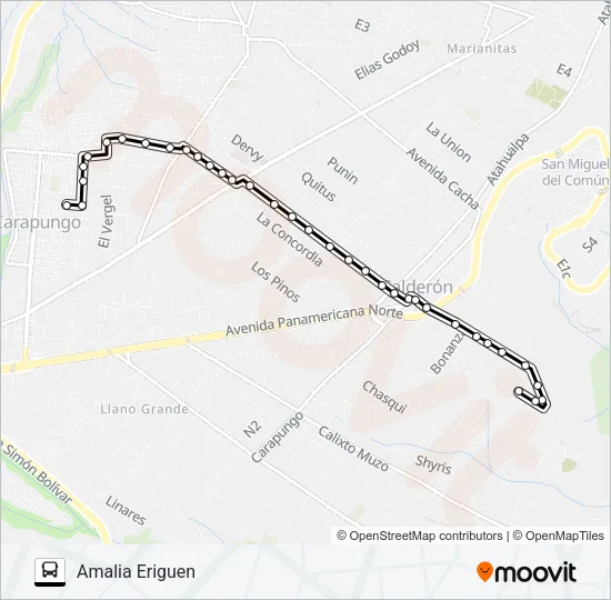 LA CAPILLA - MERCADO CARAPUNGO Bus Line Map