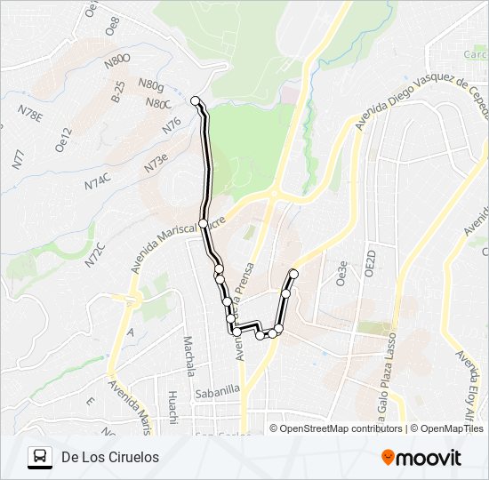 Mapa de T. LA OFELIA - ROLDOS - PISULÍ de autobús