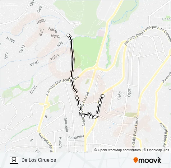 T. LA OFELIA - ROLDOS - PISULÍ Bus Line Map