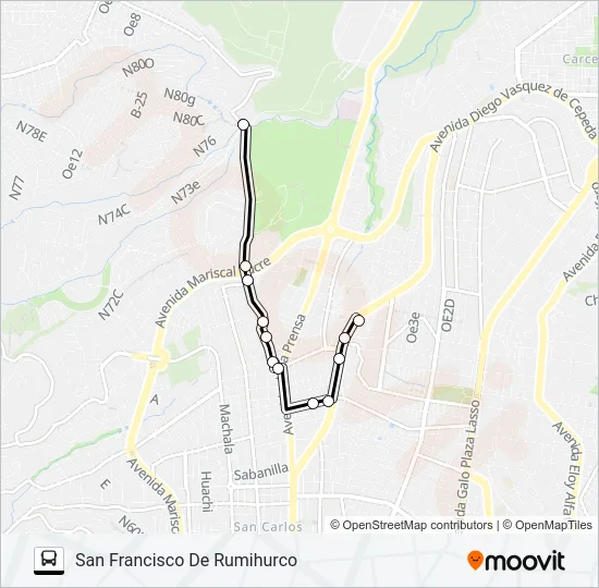 T. LA OFELIA - ROLDOS - PISULÍ Bus Line Map