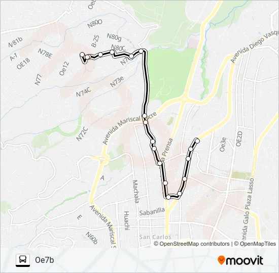 T. LA OFELIA - COLINAS DEL NORTE Bus Line Map