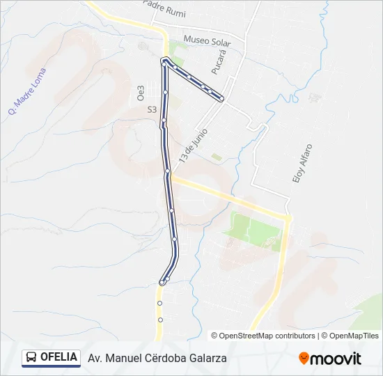 OFELIA Bus Line Map