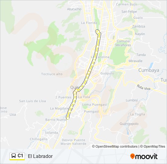 Mapa de C1 de autobús