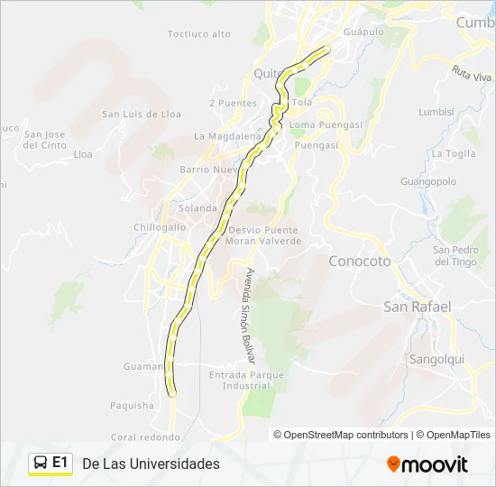 E1 Bus Line Map