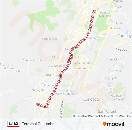 E2 Bus Line Map