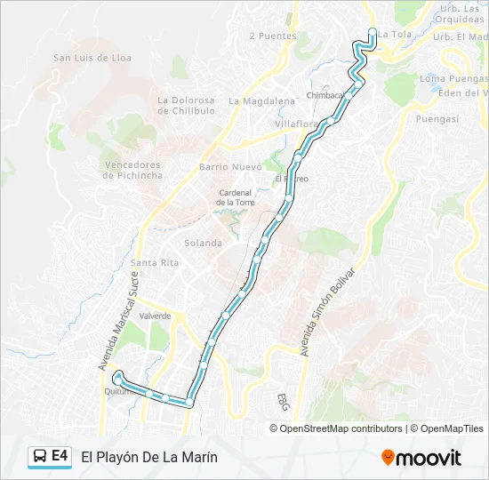 E4 Bus Line Map