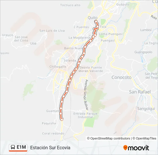 E1M Bus Line Map
