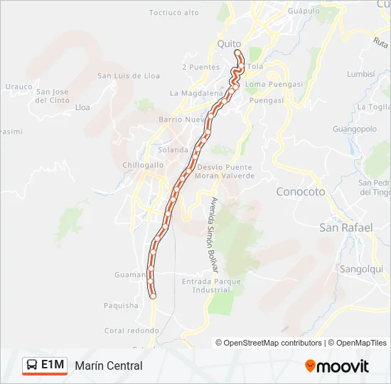 E1M Bus Line Map