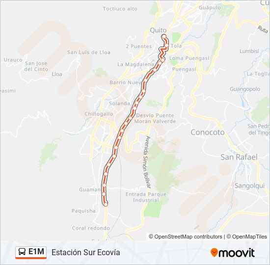 Mapa de E1M de autobús