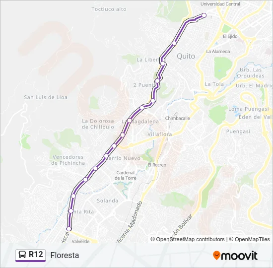 R12 Bus Line Map