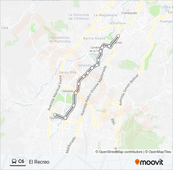 Mapa de C6 de autobús