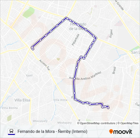 10 INT Bus Line Map