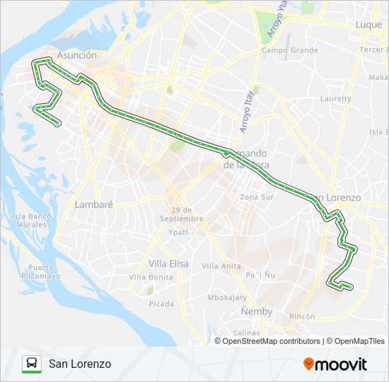 Mapa de 45 de autobús