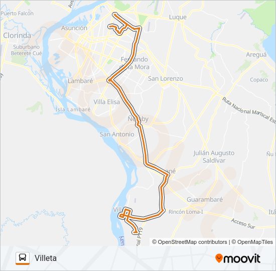 Mapa de 233 de autobús