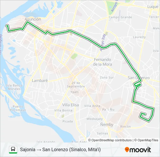 56-B Bus Line Map