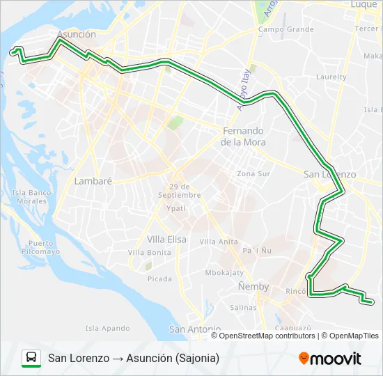 56-D Bus Line Map