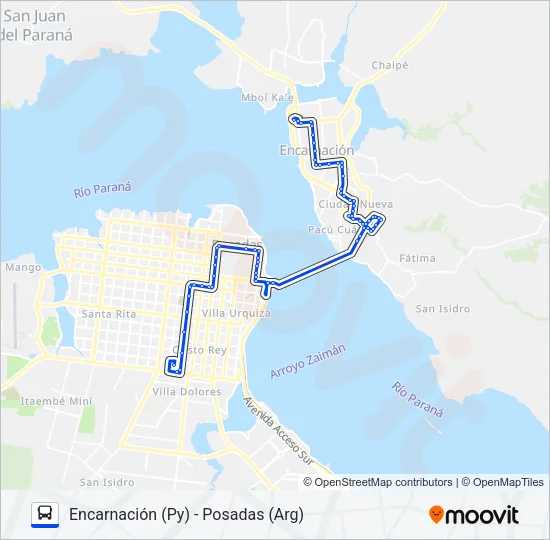 BUS INTERNACIONAL Bus Line Map