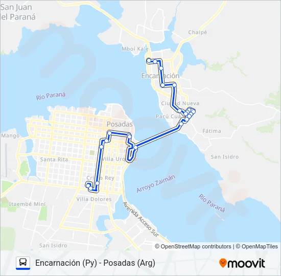 BUS INTERNACIONAL Bus Line Map