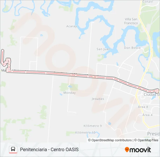 MINGA GUAZU Bus Line Map