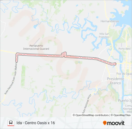 MINGA GUAZU Bus Line Map