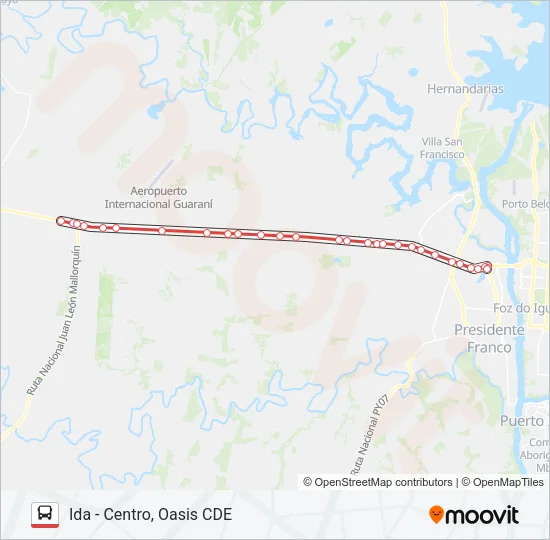 MINGA GUAZU Bus Line Map