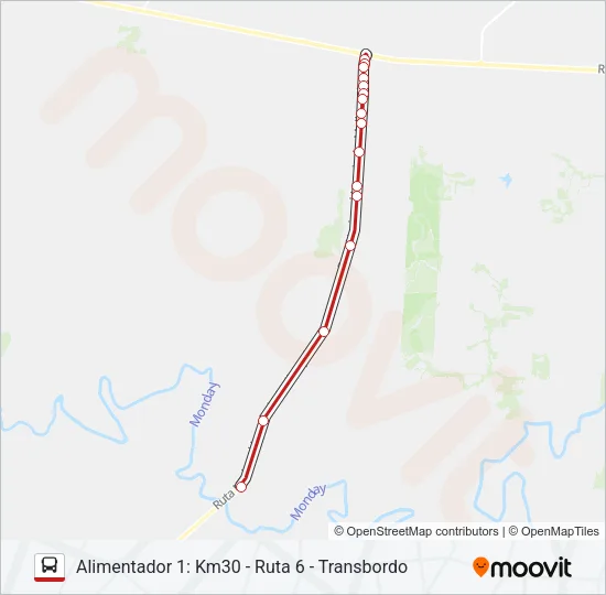 MINGA GUAZU Bus Line Map