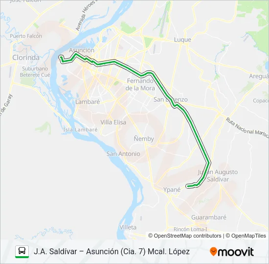 50-56 Bus Line Map