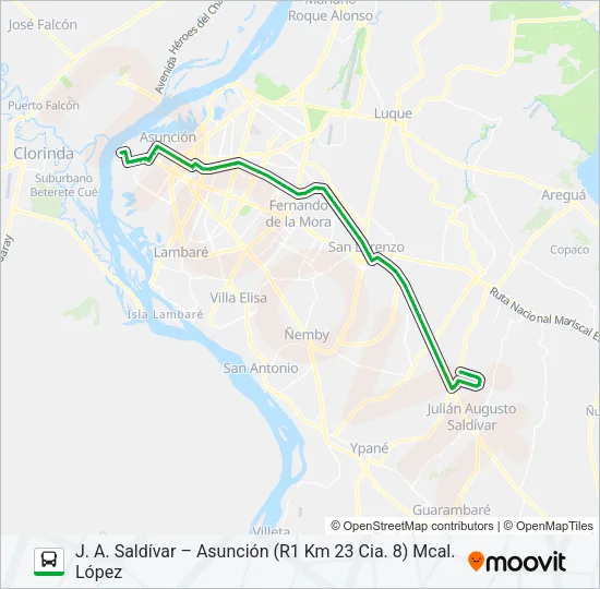 50-56 Bus Line Map