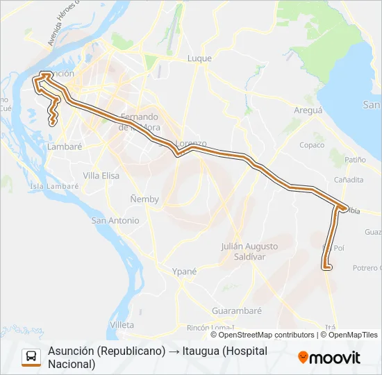 Mapa de 165-27 de autobús