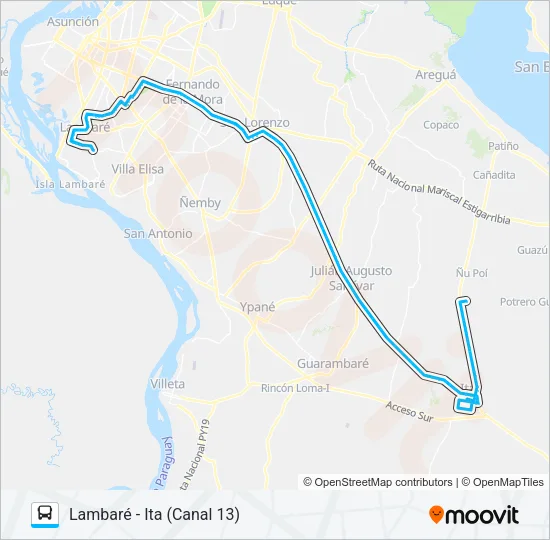 454 Bus Line Map
