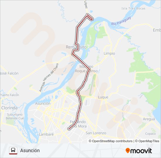 Mapa de 102 de autobús