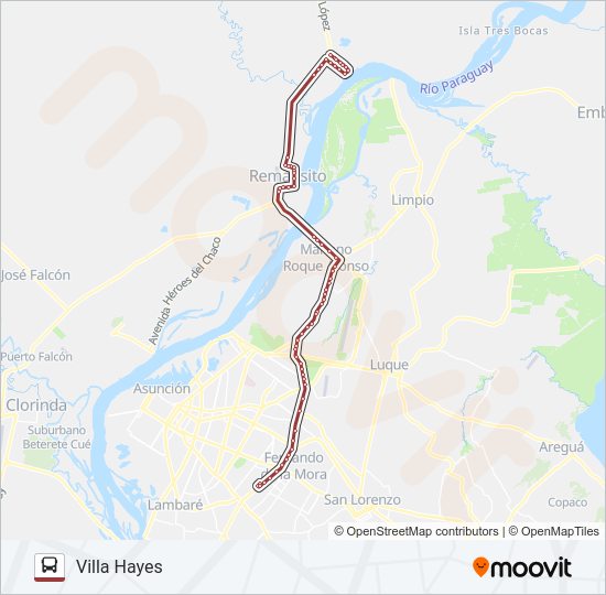 Mapa de 102 de autobús