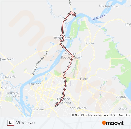 Mapa de 102 de autobús