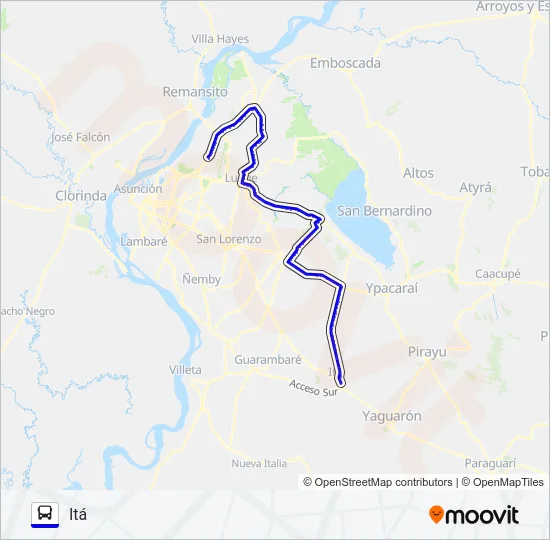 165 A Bus Line Map
