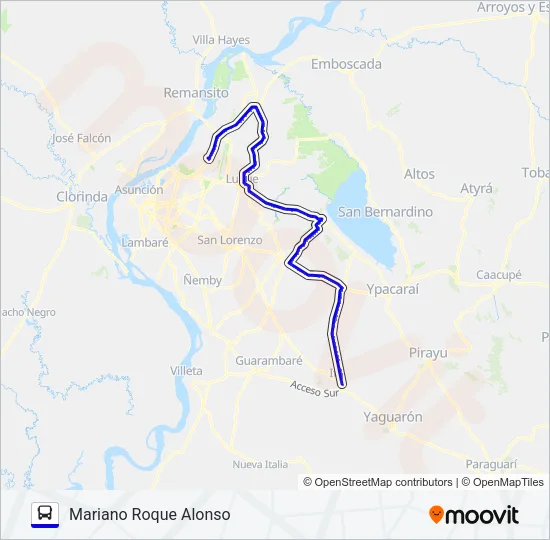 165 A Bus Line Map