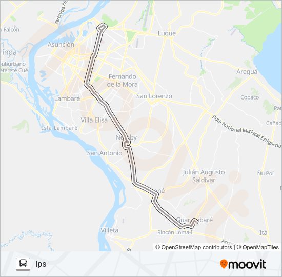 Mapa de 47-1 de autobús