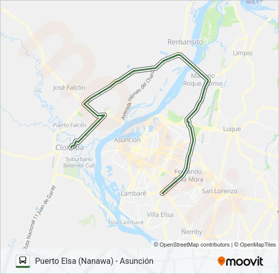 101 A Bus Line Map