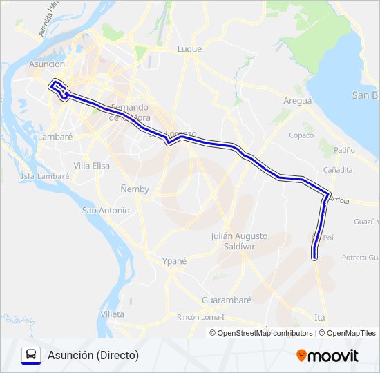 Mapa de 165 H de autobús