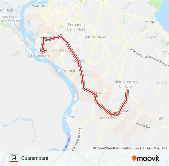 54 Bus Line Map